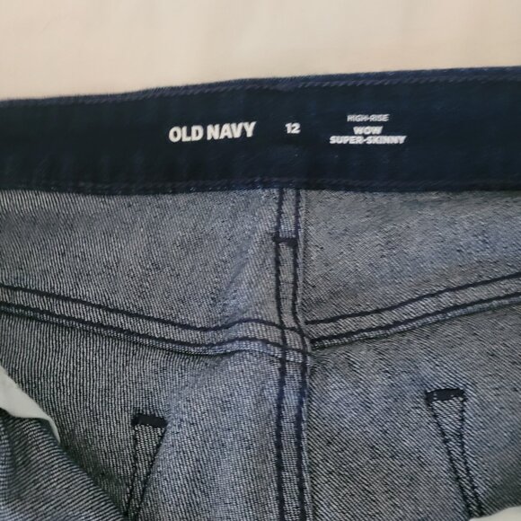 Old Navy Blue Jeans NWOT Size 12 High Rise Super Skinny WOW - Picture 3 of 15